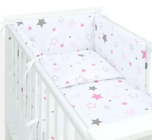 Slika Obroba za posteljo 120x60 PINK STARS