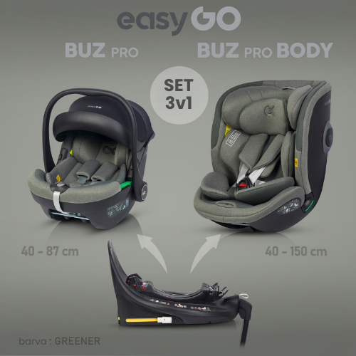 Slika 3v1 Komplet BUZ PRO z VRTLJIVO bazo GREENER - NOVO!
